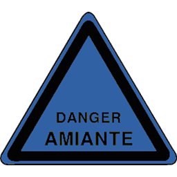 danger amiante bleu